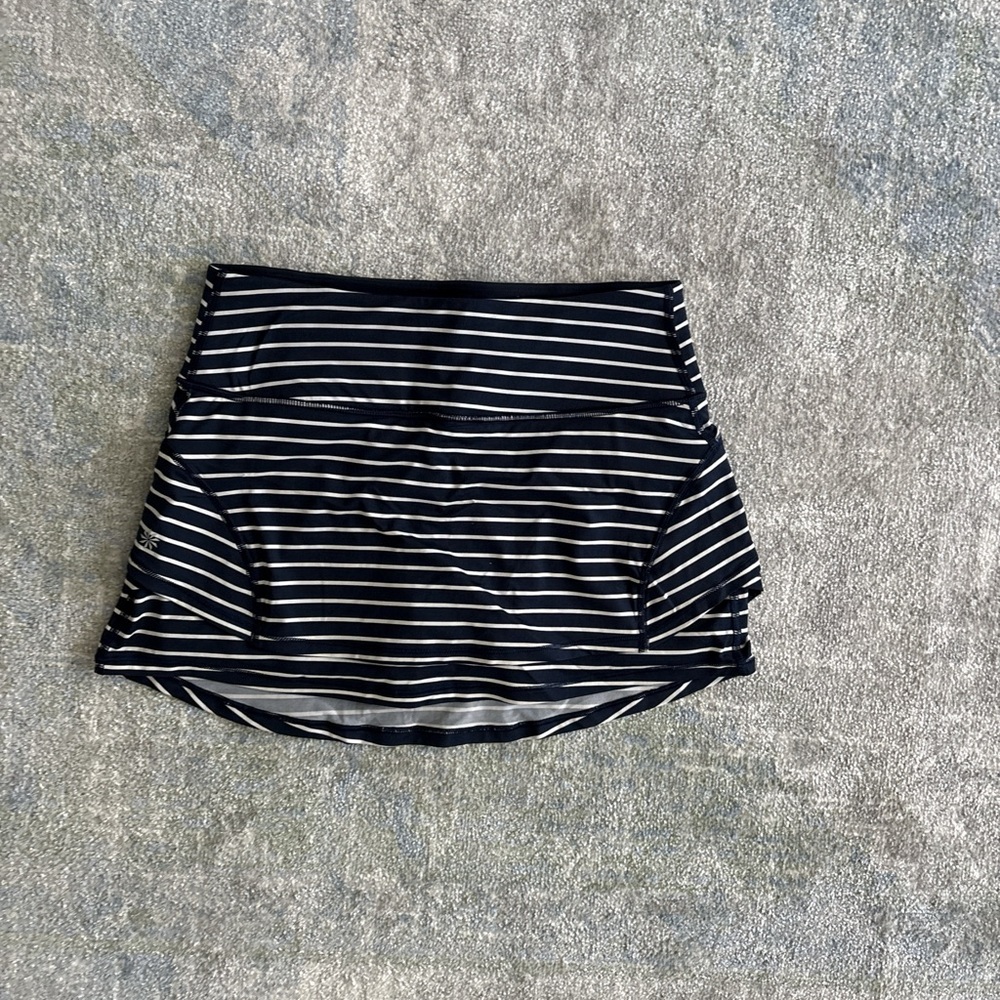 Navy and White Striped Skirt